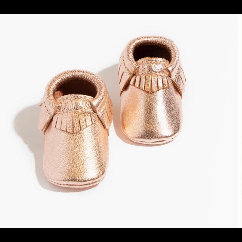 Freshly picked rose gold moccasins